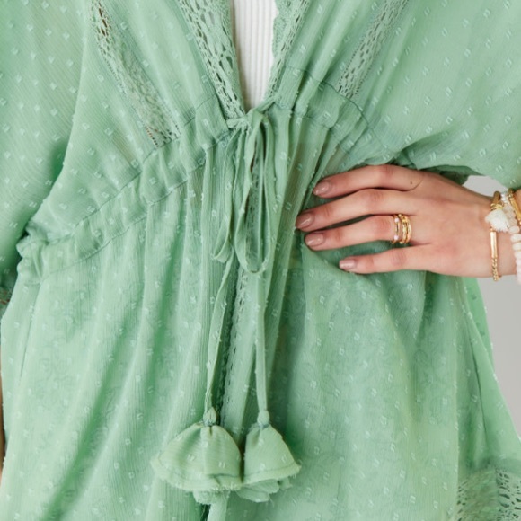 NEW Swiss dot crochet boho kimono - Picture 4 of 11